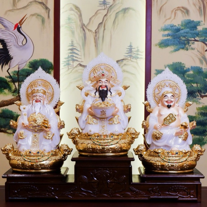 Combo Tài Địa Quan Lộc Đá thạch anh trắng kim 